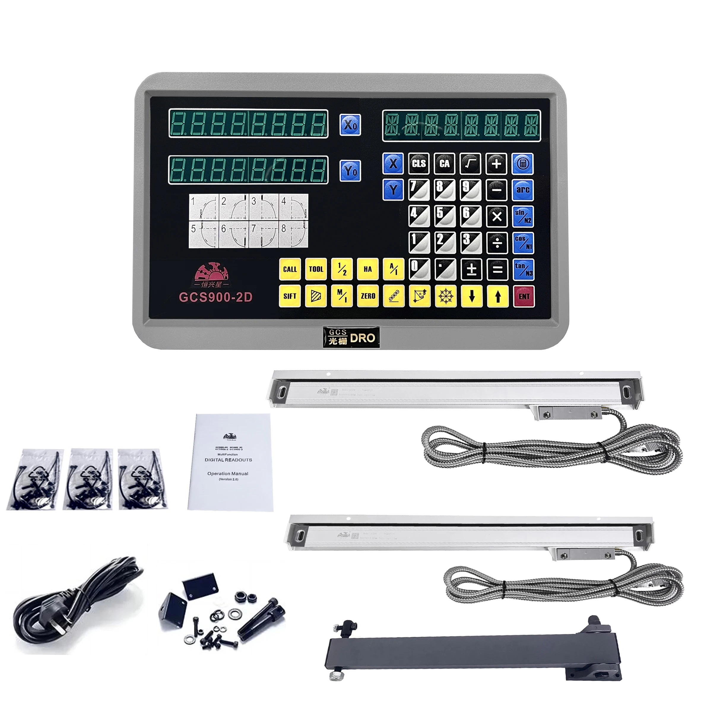 Readout Digital com Codificador de Escala Linear Eixos Dro Ac110v 220v Display 501000 mm Fresagem Lathe Dro Novo Pcs Gcs9002d