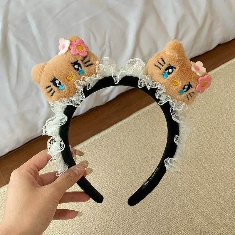 

Kawaii Sanrio Cute Hair Band Children Face Makeup Hello Kitty Card Hair Head Decoration Student Christmas Gifts for Girls