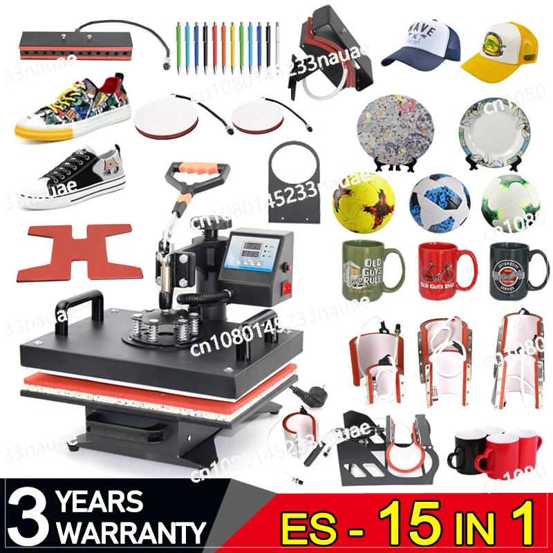 

12X15 Inch 15 in 1 Combo Sublimation Machine Heat Press Machine Printer for T Shirt/Mug/Ball Heat Press Machine