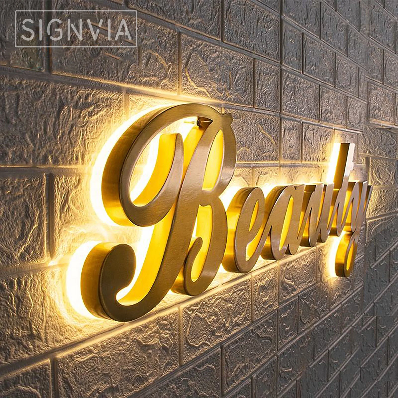 LED Advertising Door Head Night Light sign Custom Indoor And Outdoor Waterproof 3D Metal Luminous Letter Number Plate Logo