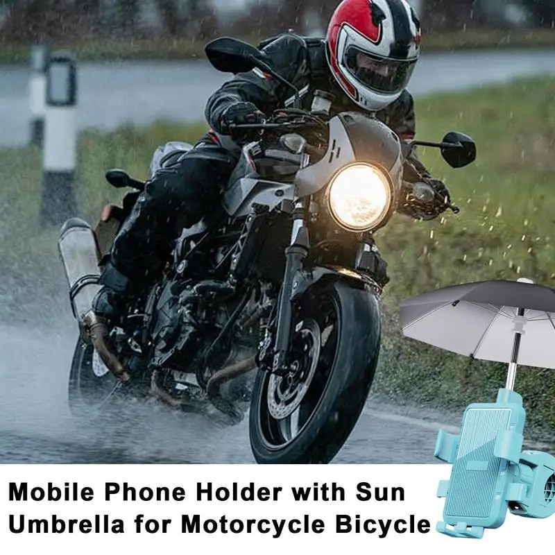 Motorcycle Handlebar Phone Mount Clamp Innovative Design Umbrella Cell Phone Holder Waterproof Cell Phone Stands Secure Phone