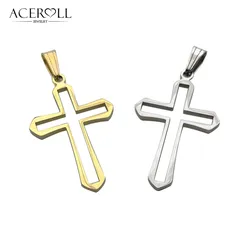 ACEROLL Stainless Steel Catholic Pendant of Holy Cross for Necklace High Quality