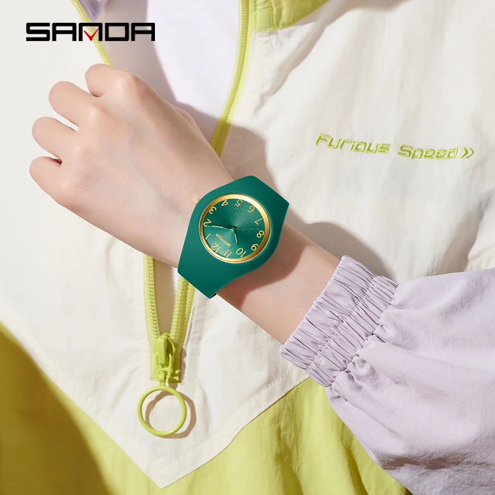 SANDA Fashion Ladies Children Quartz Watches for Boys Girls Kids Watch Waterproof Women Silicone Watchband Quartz Clock Gift