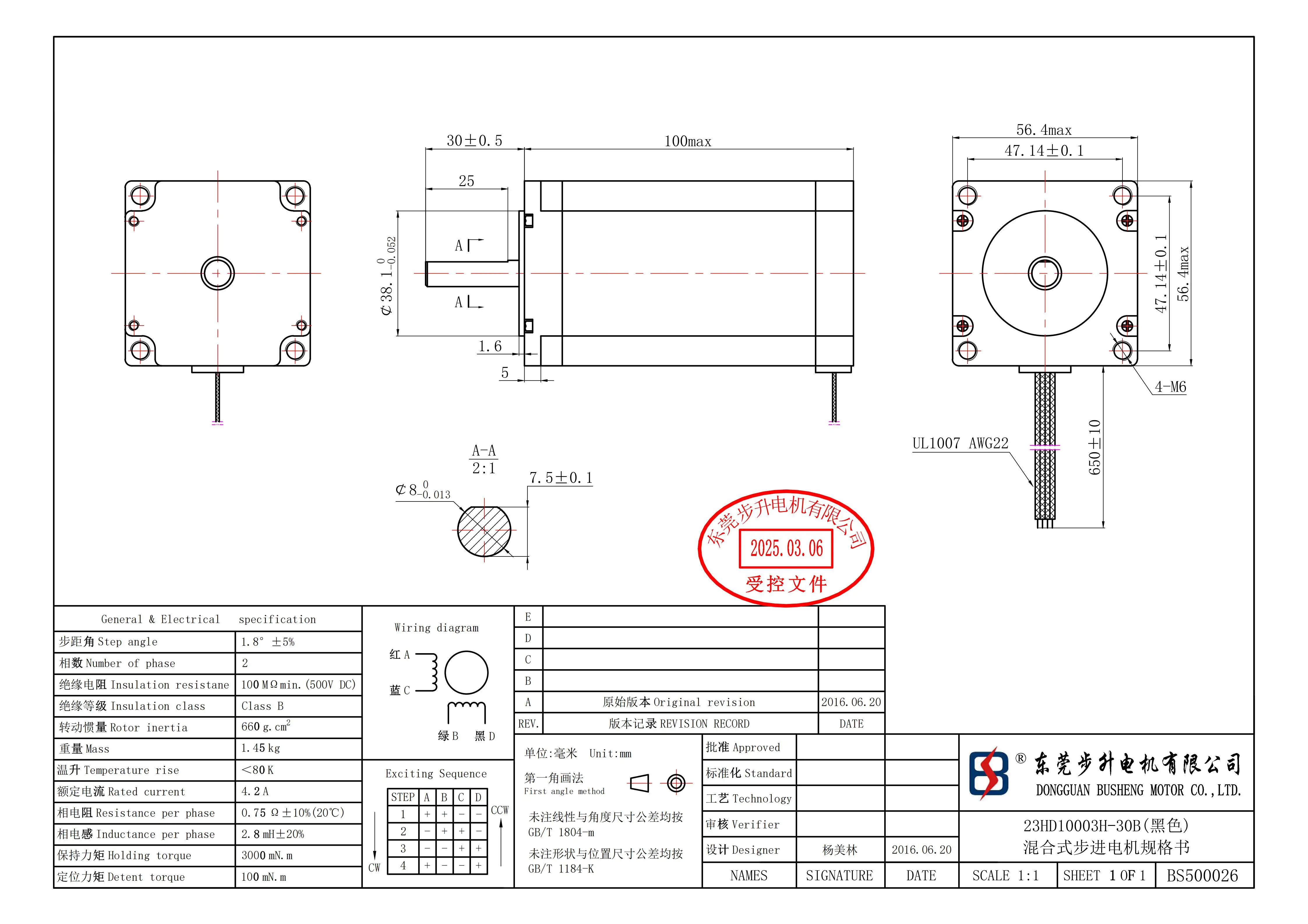Nema23 ステッピングモーター 23HD10003H-30B 4.2A 3N.m 1.8度分解能 3Dプリンター モニター DIY CNC彫刻機用
