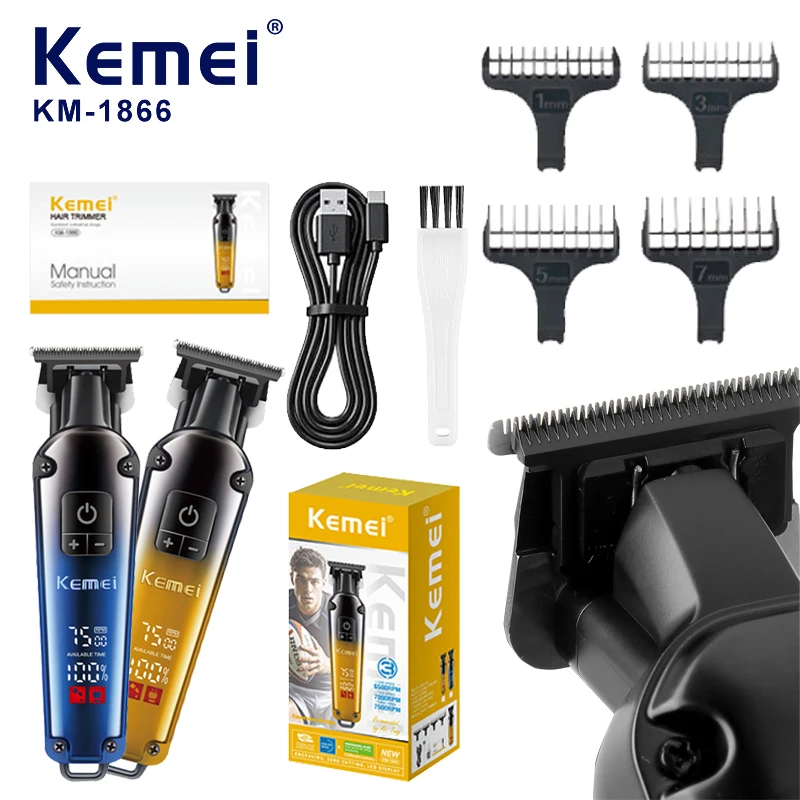 

Kemei 1866, электрическая машинка для стрижки волос, парикмахерская, аккумуляторная машинка для стрижки волос, беспроводной триммер для бороды/волос для мужчин, машинка для стрижки волос, дисплей