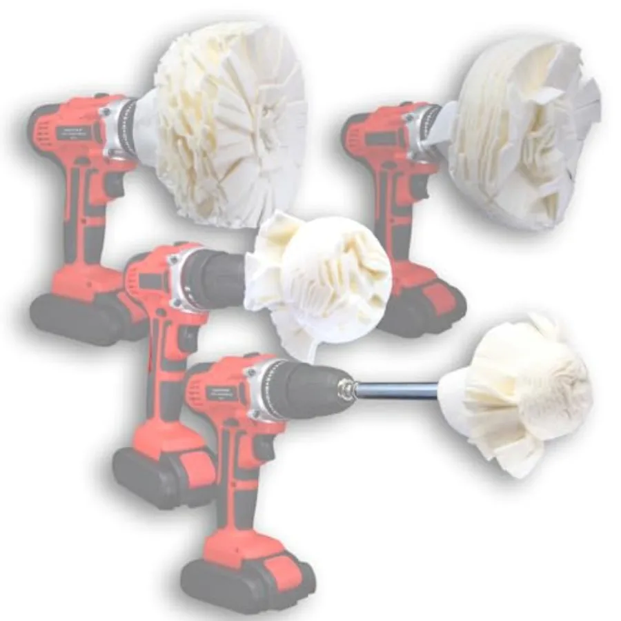 

Flitz Buff Ball Pack; 2", 3", ", 7" Car Buffer Drill Attachment with Self-Coolg Design, Never Burns and No Exposed Hardware, Bu