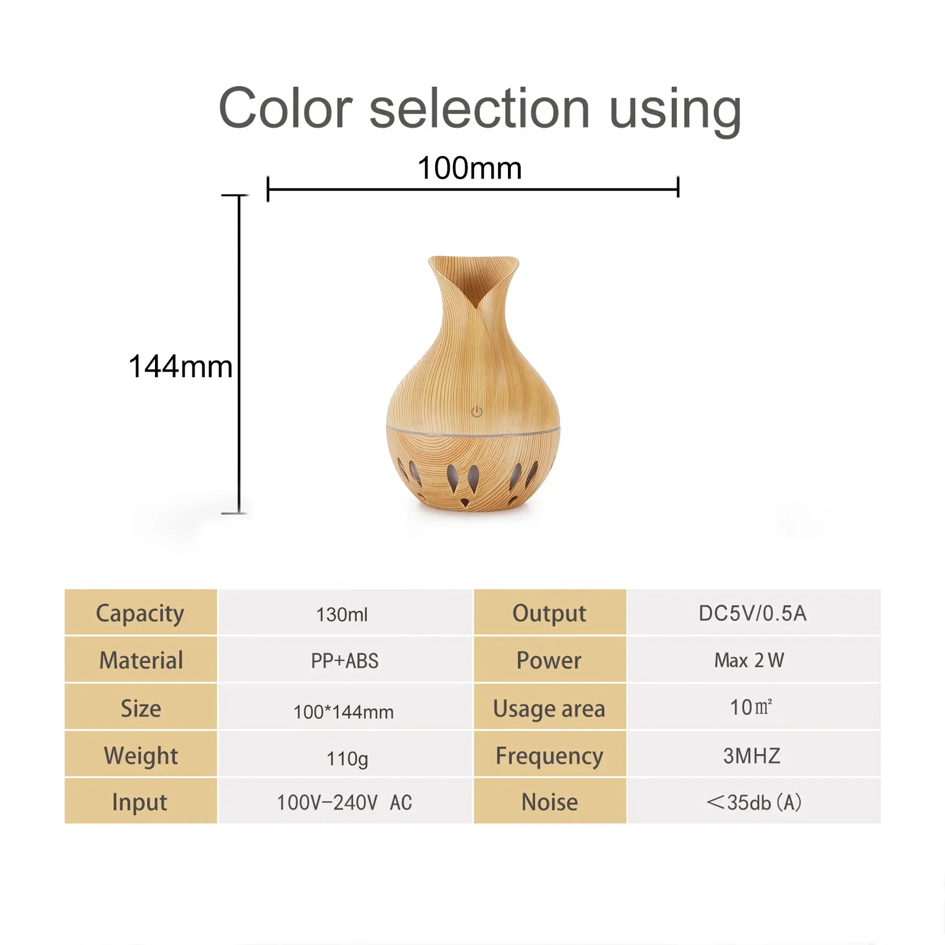 130ML Mini Humidifier USB Ultrasonic Air Humidifier LED Lamp Essential Oil Diffuser Car Purifier Aroma Anion Mist Maker Portable