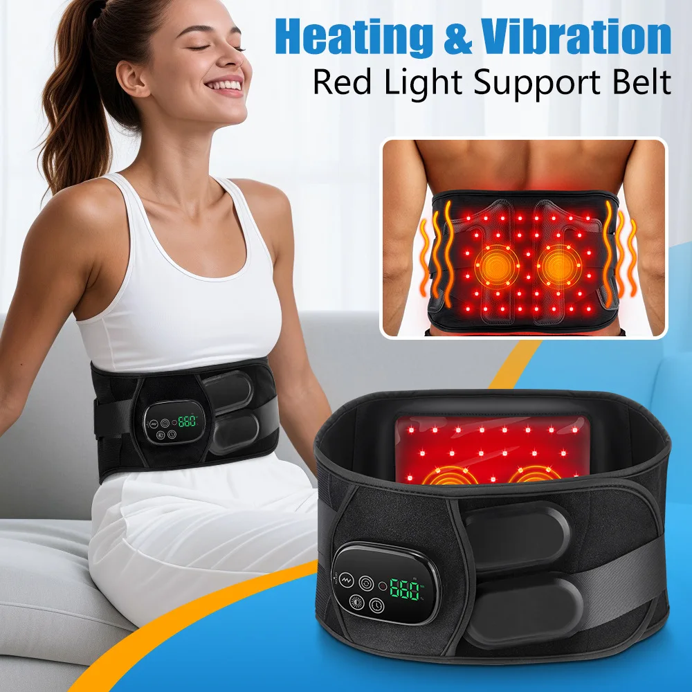 Deep Tissue Vibration, Abdominal Massage Belt, Lumbar Support, 3 in 1 Massager, Body Relaxation, Pain Relief, Home Use