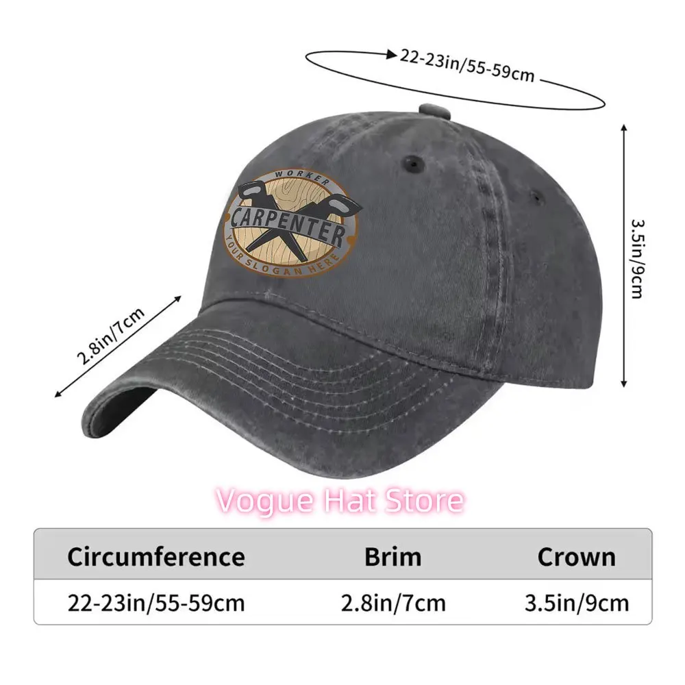 Woodworking Saw Logo Baseball Cap - Adjustable Snapback Hat Suitable for Men & Women, Lightweight Unisex Cap with Wood Grain for