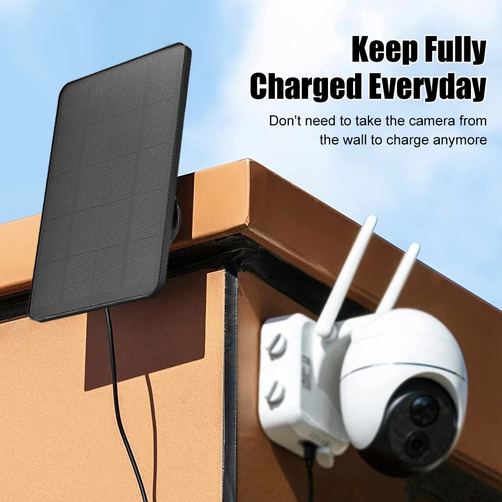 5V 600mA Solar Panel Battery Charger 10W Micro USB Charging For IP Surveillance Camera For Arlo Camera/Eufy Wireless Doorbell