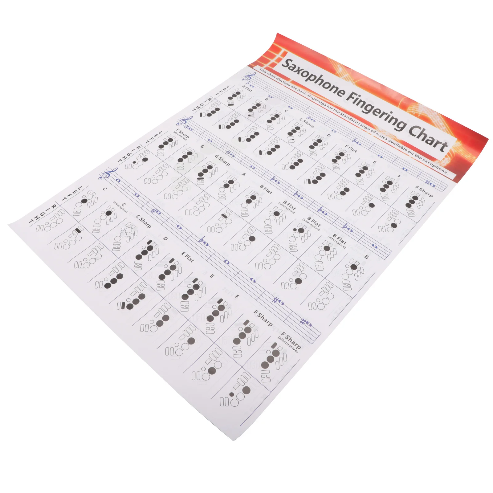 

Saxophone Chord Chart Coated Paper Practice Guide For Beginner Clear Note Diagram Poster Learning Tool Sax Training Guide