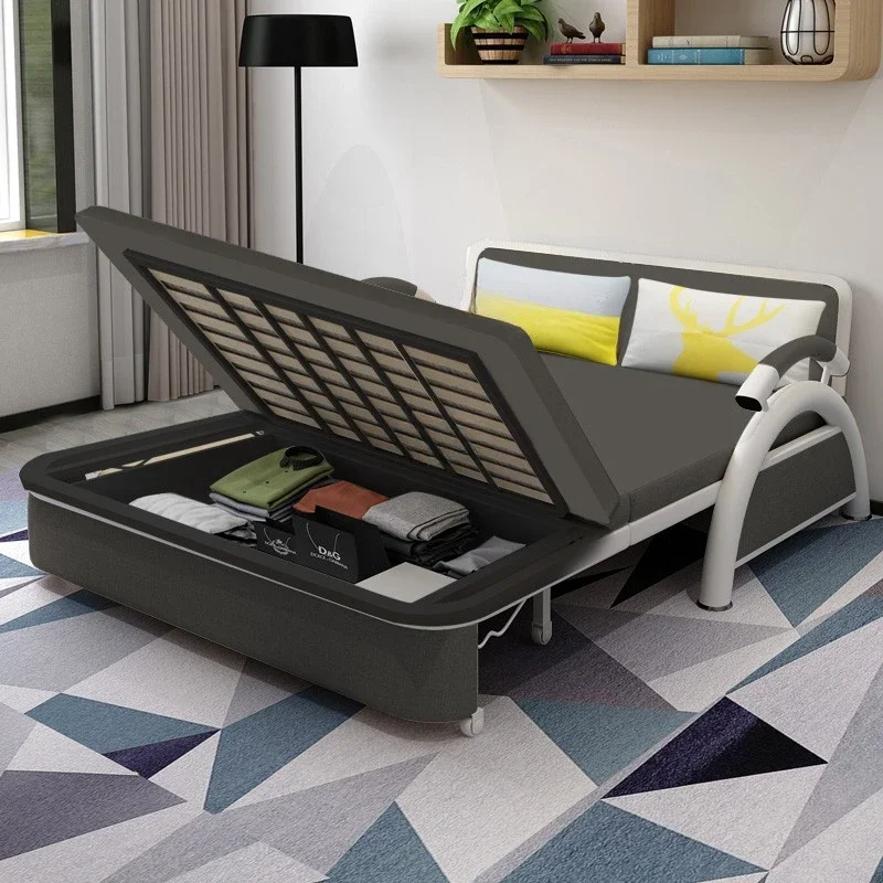 Folding sofa bed Living room multi-functional dual-purpose small apartment double storage sitting and lying folding bed retracta