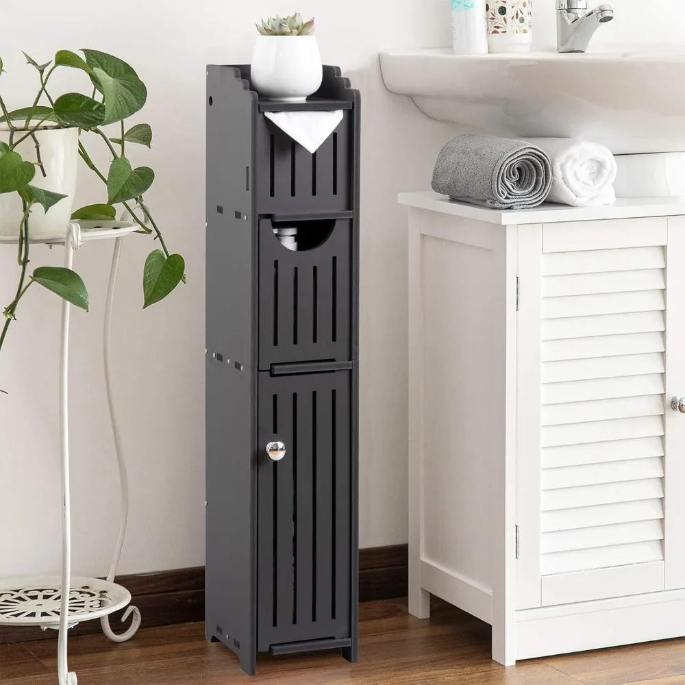 

Small Bathroom Storage Cabinet for Small Space, Toilet Paper Cabinet