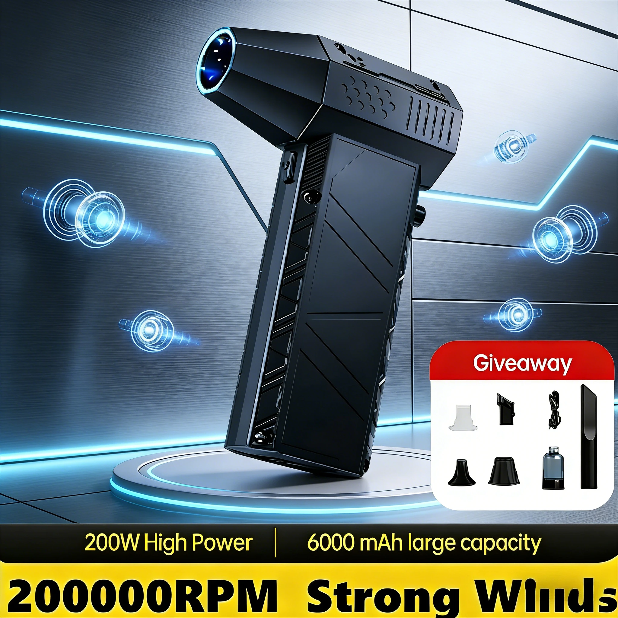 

X6 2-in-1 Blower & Vacuum | 200000RPM 53m/s Type-C Violent Fan Cleaner