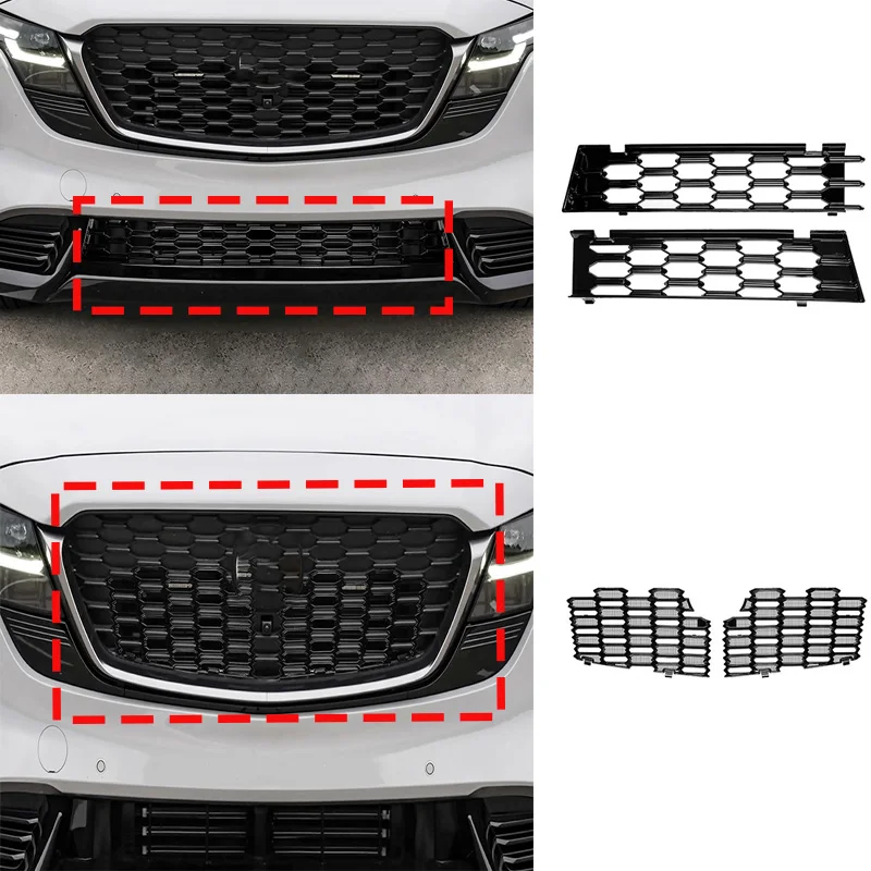 

For Mazda CX-5 CX5 2026 2027 ABS Front Bumper lower middle mesh Grille Grill Decoration Cover Trim Sticker car Accessories