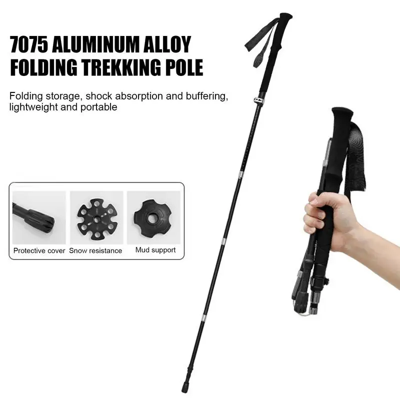 Walking Poles For Hiking Aluminum Alloy Retractable Trekking Poles Ergonomic Lightweight Hiking Poles Multipurpose Walking Poles