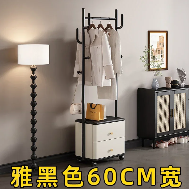A  Ash wood coat rack Floor-to-ceiling all solid wood storage box Hanging clothes rack Bedroom living room Removable hanger