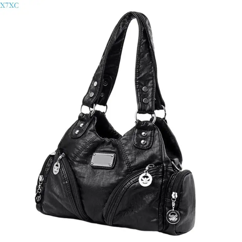 

X7XC Женская сумка с верхней ручкой из искусственной кожи, сумка на плечо, сумка через плечо в стиле ретро