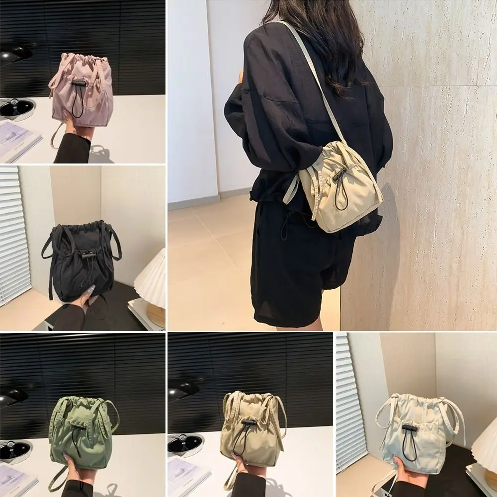 Fashion Large capacity Women Shoulder Bag Reusable Cell Phone Purse Pouch Tote Bags Simple Versatile Drawstring Crossbody Bag