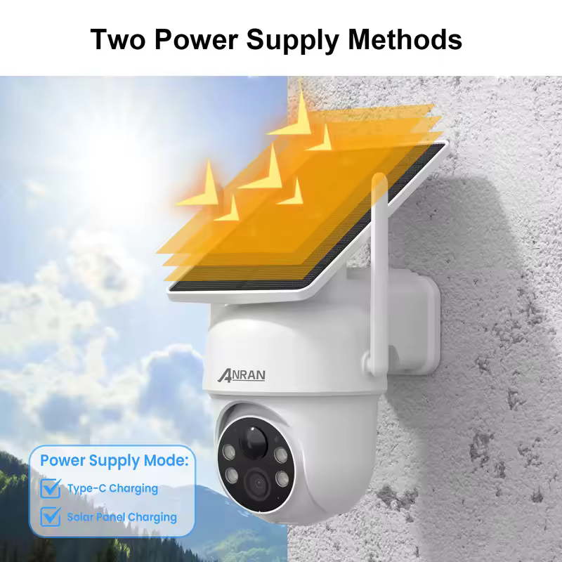 ANRAN 2K 3/5MP Solar Camera 2.4G Wifi Surveillance Security Cameras Home Protection Sloar Battery Cameras PIR Humanoid Detection - Image 2