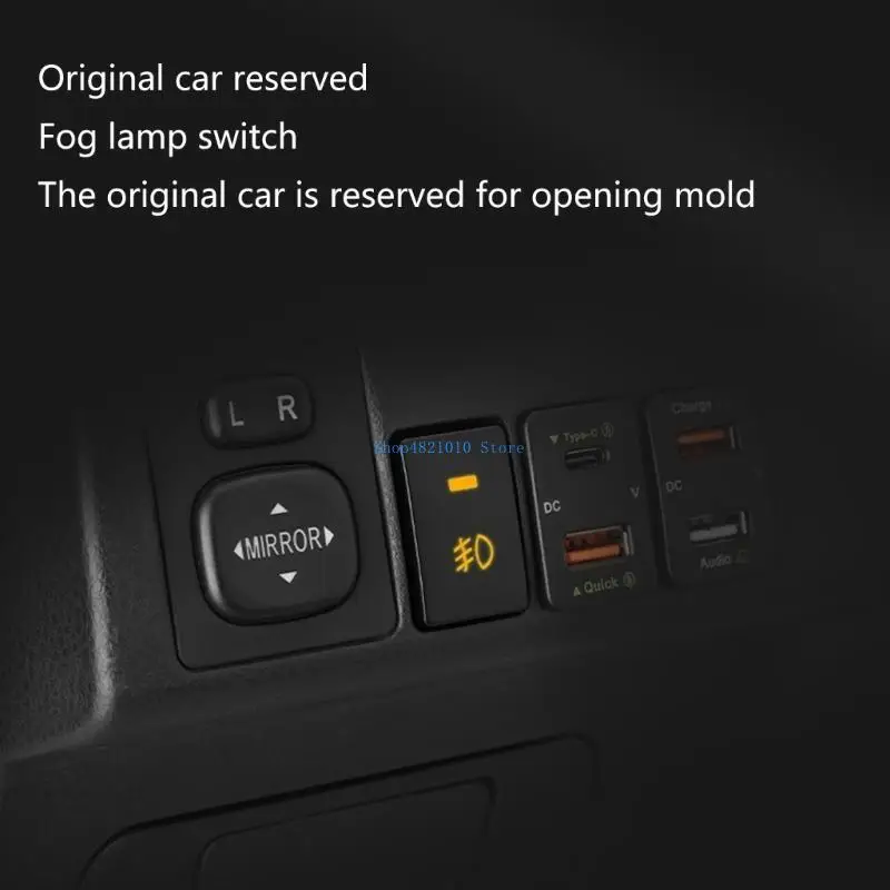 T3LF الصناعية الصف الضباب مفاتيح الإضاءة مؤشر LED أضواء الضباب 12 فولت دفع زر مفاتيح قطع غيار السيارات تعديل السيارة #5