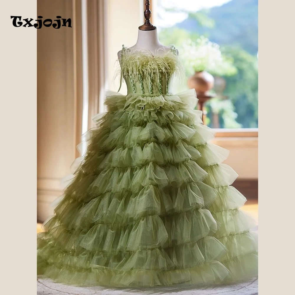 2026 New Girl's Formal Ball Gown Flower Girl Princess Dress Toddler Teens Child Vestido Wedding Party Birthday Clothes 3-14Y