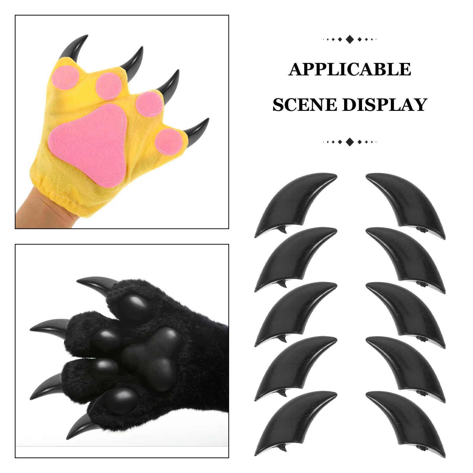 10 قطعة الأظافر باو الراتنج Diy بها بنفسك الحيوان مخلب قفازات ل تأثيري حلي فروي مسمار الفن الحرفية فروي تأثيري الأظافر اكسسوارات #5