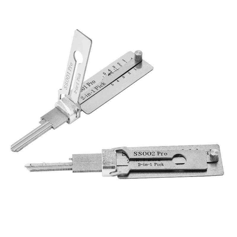 SS001/2 PRO KW1/5 SC1/4 Key Decoder Stainless Steel Precision Tool O-ring Pickup Kit Hook Tool Pickup Hand Tool Lock Decoders