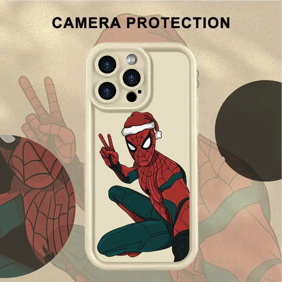 Spider Man Christmas Cool Soft Shell Case for iPhone 12 14 15 Plus 11 16e 16 17 Pro Max 13 17 Air