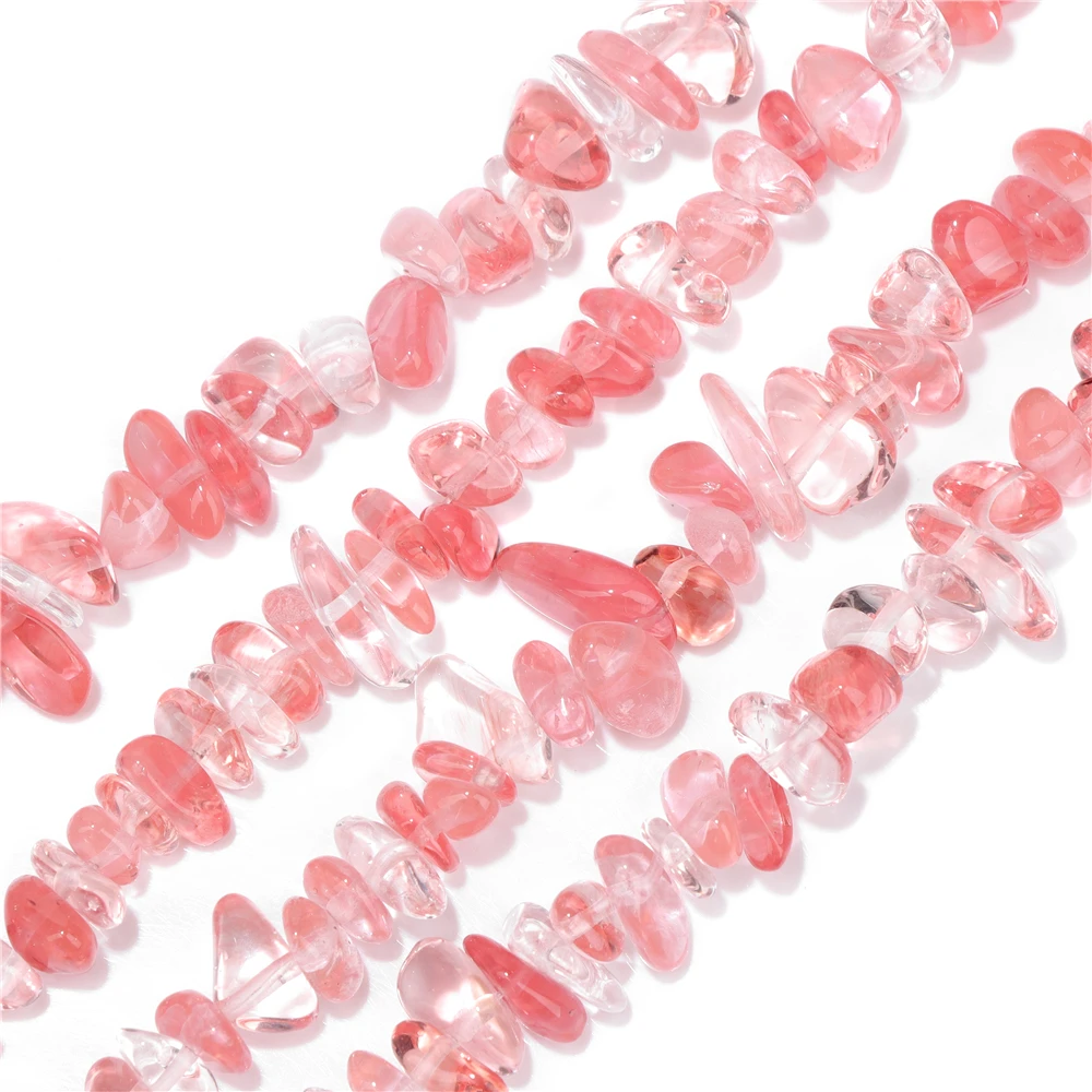 Irregular Red Pink Gravel Stone Bead 5-8mm Rose Quartzs Jaspers Shells Loose Spacer Chips Beads Fit Boho Bracelet Necklace DIY