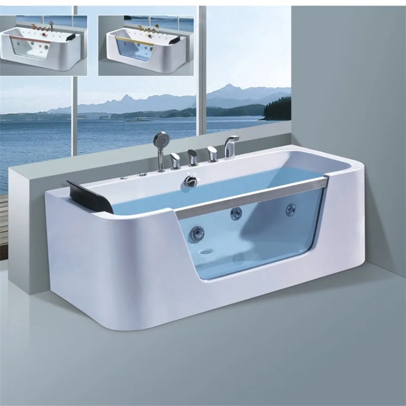 Manufacturer direct Jacuzzi customization Modern custom hot tub White acrylic freestanding massage press