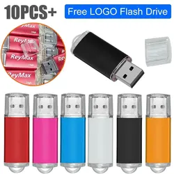 Free Custom 10PCS/lot USB Flash Drive Pen Drive 256MB 512MB 1GB 2GB 4GB 8GB 16GB Pendrive Memory Stick 32GB 64GB 128GB USB Stick