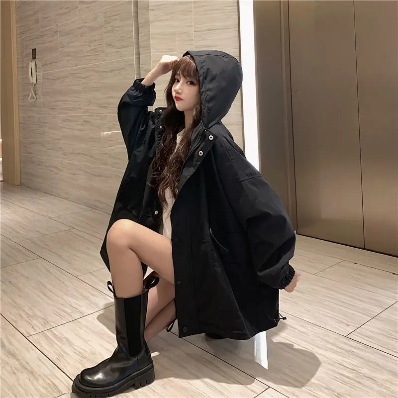 

Куртки женские универсальные однотонные модные повседневные минималистичные повседневные осенние женские пальто Лидер продаж Новое поступление простые Ulzzang Harajuku