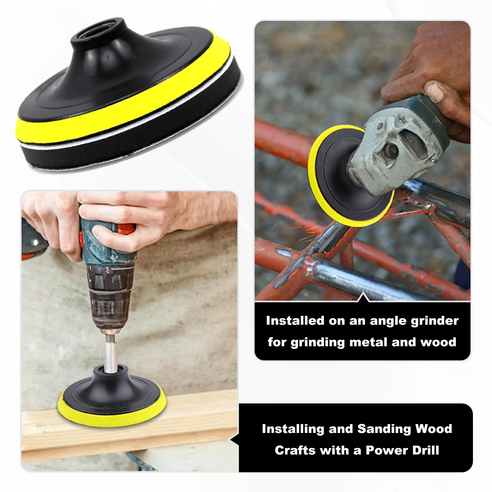 54 pz 5 pollici 8 fori carta vetrata Wet Dry carta vetrata Kit con M10 Pad di supporto Hook & Loop Soft Foam tampone per legno metallo auto