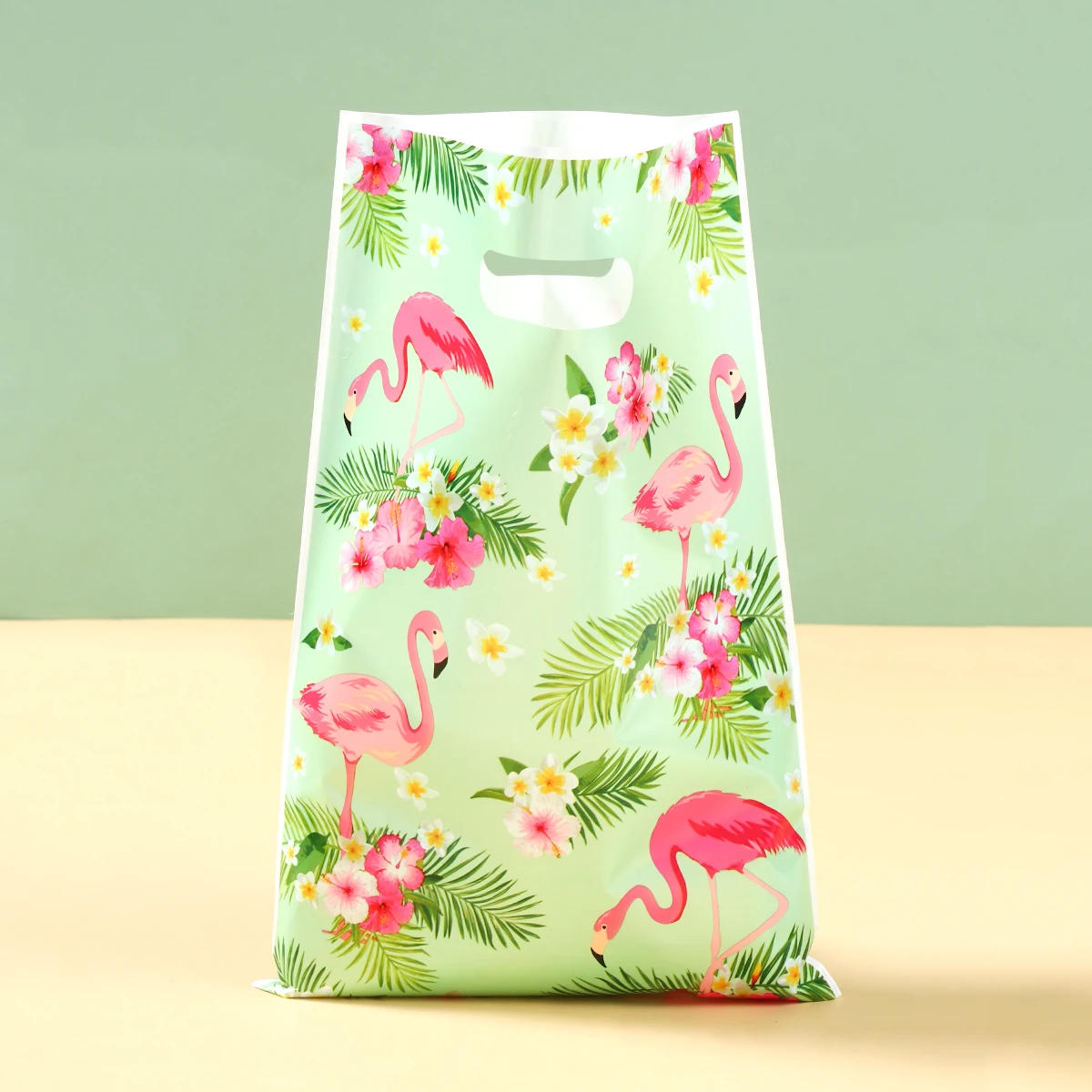 Hawaiian Flamingo Handy Gift Bag Summer Beach Birthday Party Decorations Kids Favors Candy Cookie Bag Hawaii Luau Tropical Party