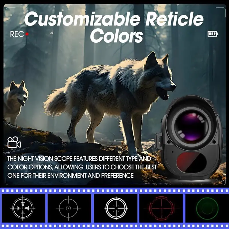 ABHQ-WIFI أحادي العين للرؤية الليلية بدقة 4K مع عدسة ماكرو بالأشعة تحت الحمراء بدقة 68 ميجابكسل وتكبير رقمي 28X وبطاقة ذاكرة 32 جيجا