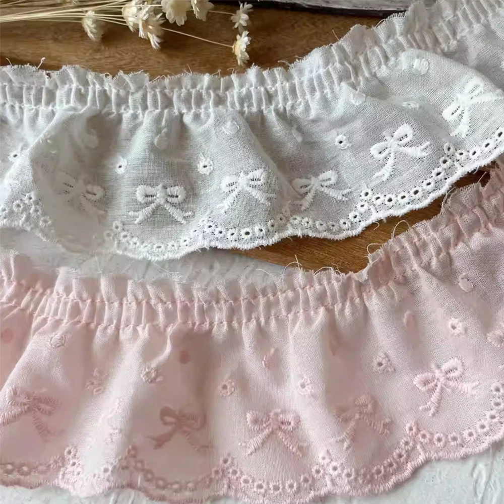 

20Y Cotton Lace Trim Fringe For Sewing Dress Diy Crafts Materials 7cm Wide Decoration Ribbons Clothing Embroidered Sewing Fabric