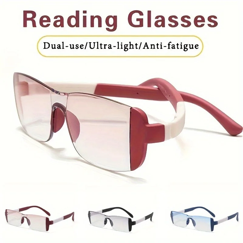 Bifocals Reading Glasses for Men and Women Anti-blue Light Anti-fatigue Fashion Large Frame Presbyopia Glasses +1.0 To +4.0