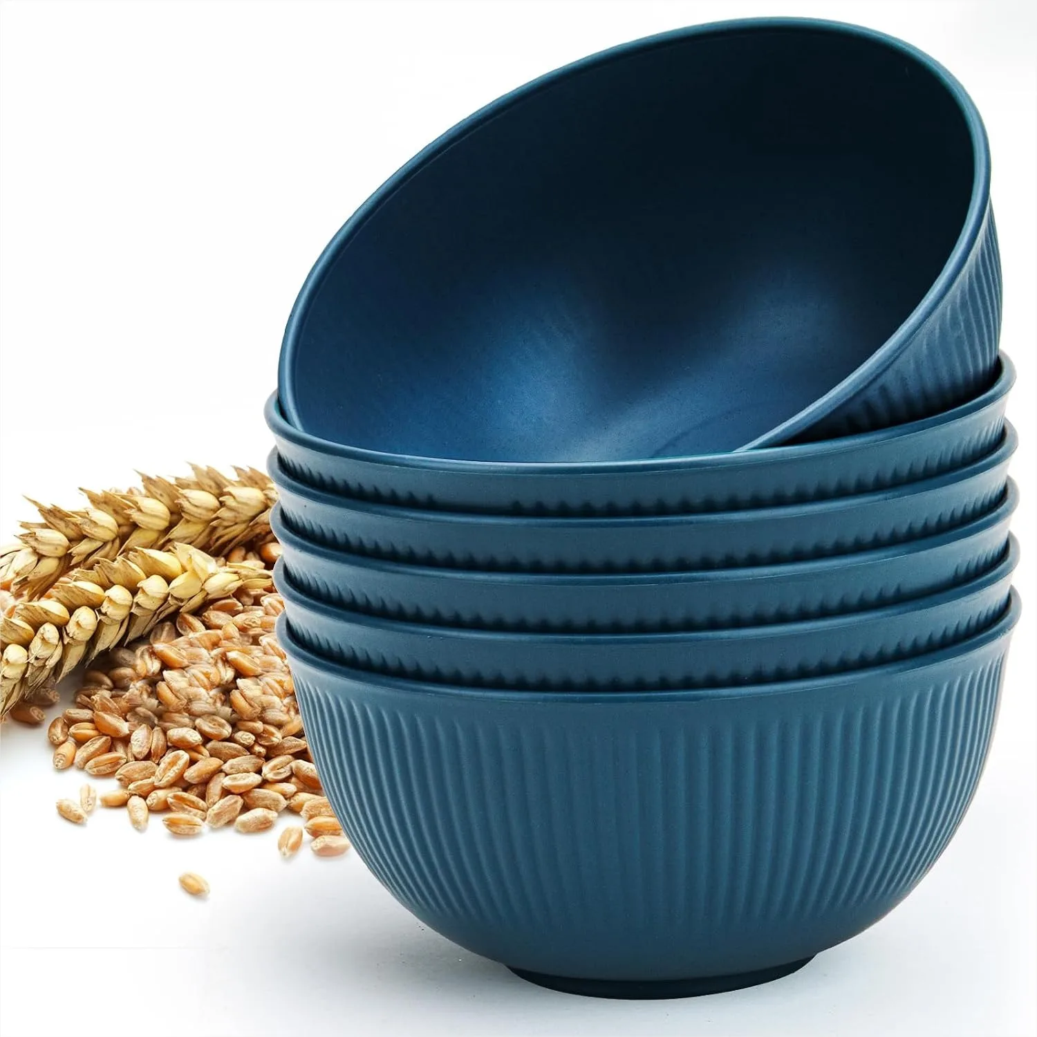 Unzerbrechliche Müslischalen 24 oz, 6er-Set, Weizenstrohfaser-Schüsseln für Salat, Suppe, Ramen, Leichtgewichtig und Mikrowellengeeignet