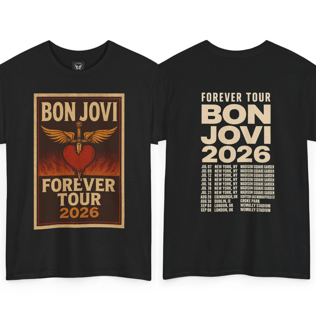 Bon Jovi Forever Tour 2026 T-Shirt Men Women Oversized Cotton Rock