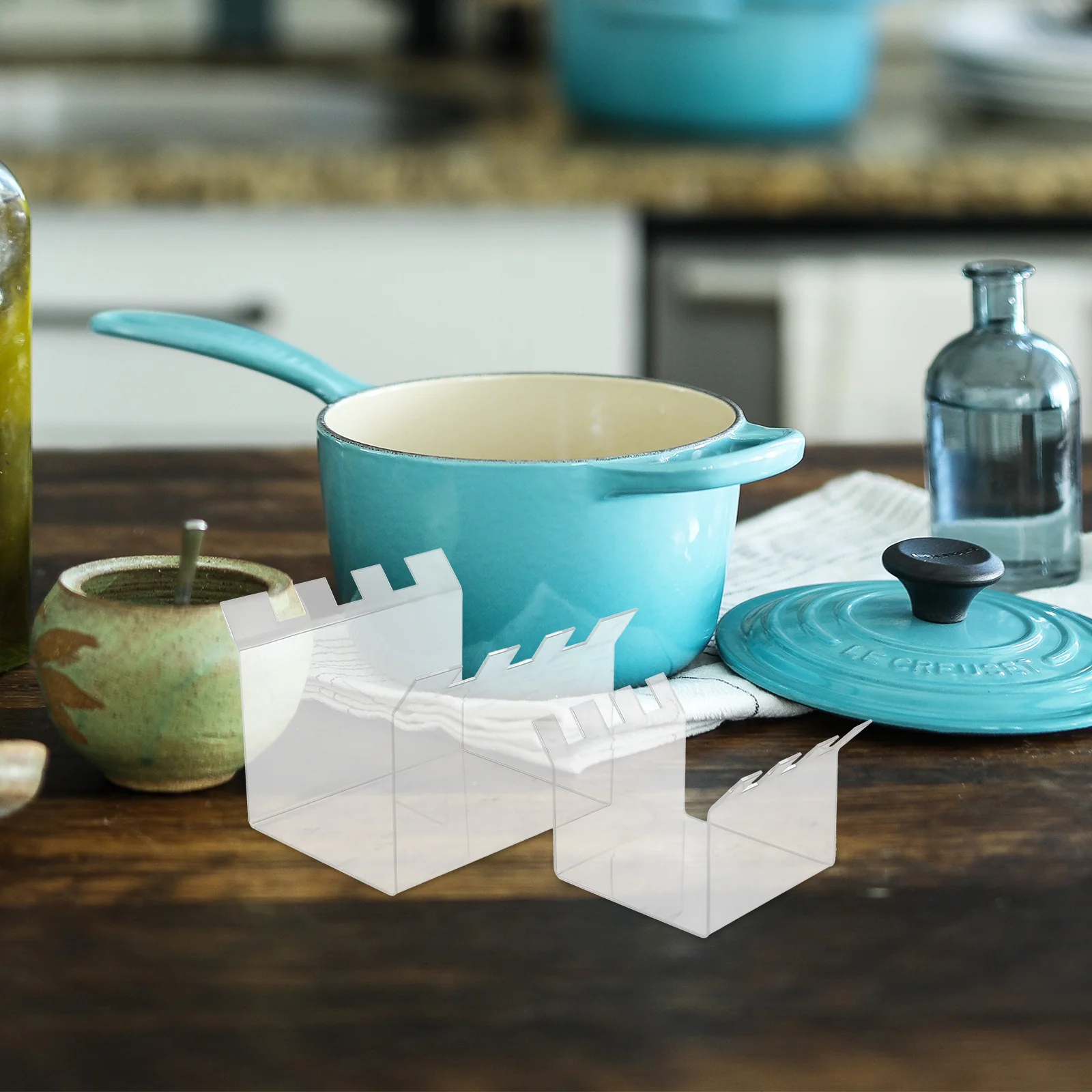 

2Pcs Acrylic Food Bag Stand Serrated Style Holder for Prep Bag Filling Freezer Meals Stable Storage Rack Baggie Holder