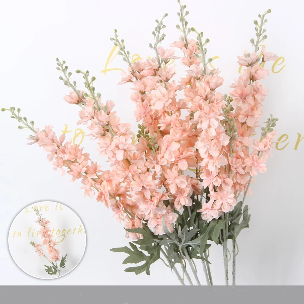 1/2 Stück Künstliche Rittersporn-Blumen mit Langem Stiel, Seidenblumenstrauß für Heimdekoration, Garten, Outdoor und Hochzeitsdekoration – Detail 7