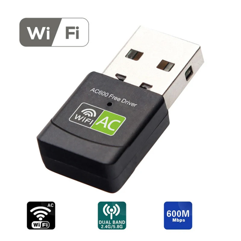 600M Does Not Need To Drive Dual-Band USB Wireless Card 2.4G/5.8G Desktop/Laptop Wifi Adapter