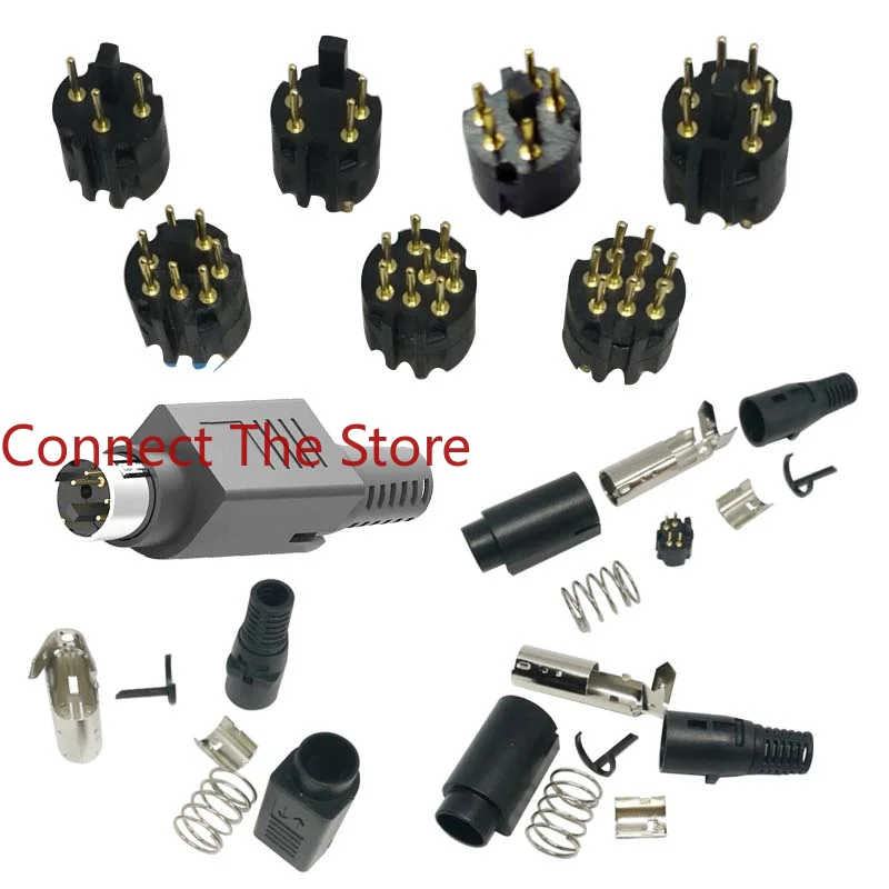 2PCS Supply MINI DIN 9PIN Assembly 8-piece LOCK  Self-locking  Connector Small 9P