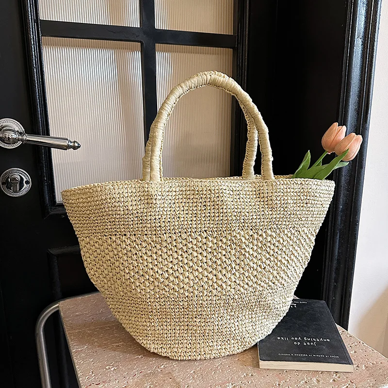 2026 New Extra Large Straw Tote Bag Lightweight Handmade Handbag Gift for Women Summer image 4