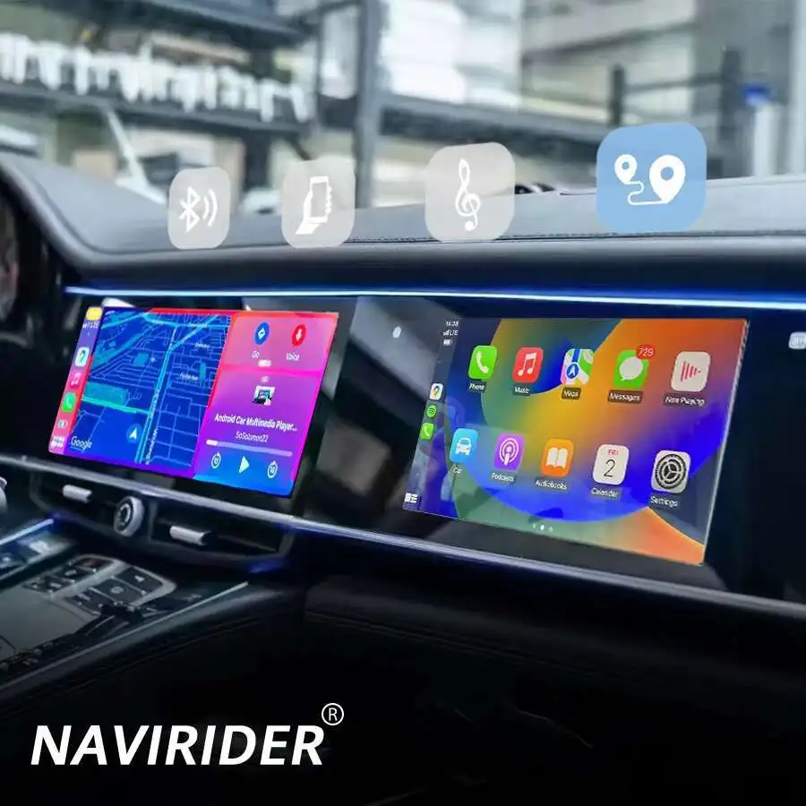 Layar ganda 12.3 inci + 11.4 inci untuk Porsche Panamera 970 ditingkatkan interaktif 8 + 128GB Android Carplay pemutar Multimedia Video