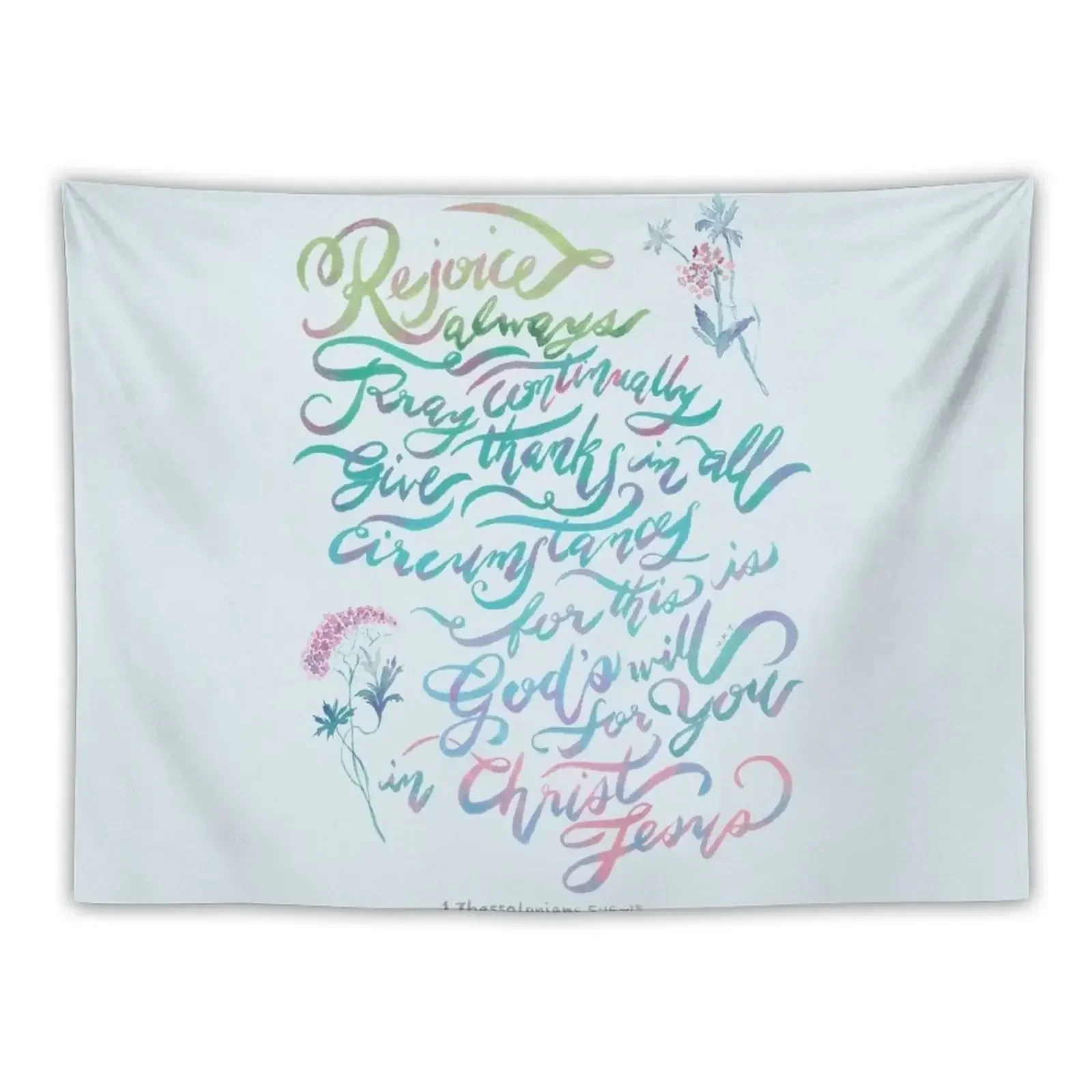 Rejoice Always - 1 Thessalonians 5:16~18 Tapestry Room Decor Korean Style Room Decor Cute Tapestry