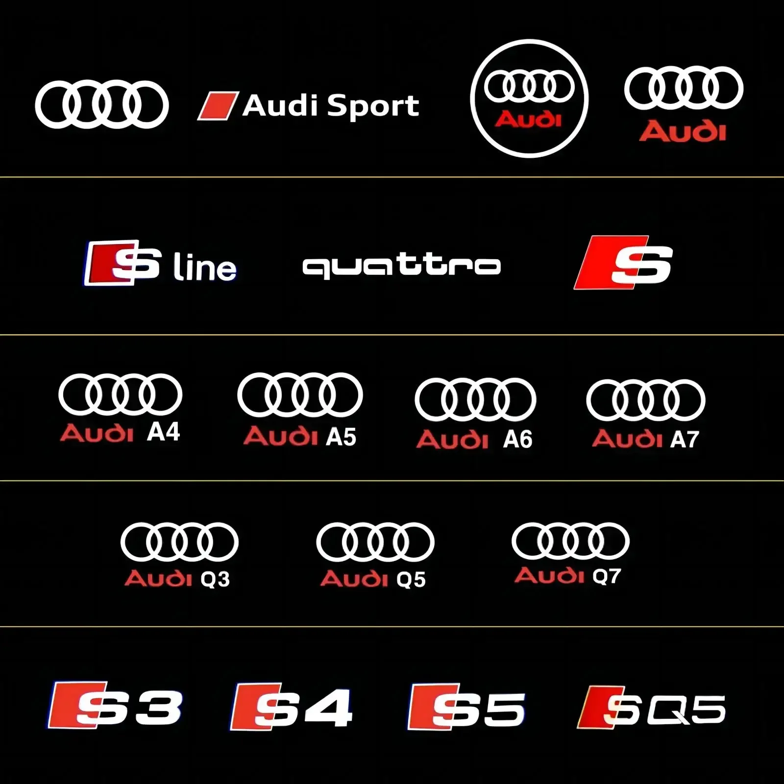 

2025 2 шт. светодиодный автомобильный дверной светильник для Audi Sport sline A4 B5 B6 B7 B8 Q3 Q5 Q7 Q8 A6 C5 C6 C7 A1 A3 8V V8 8P 8L TT A5 A7 A8 S3 Access