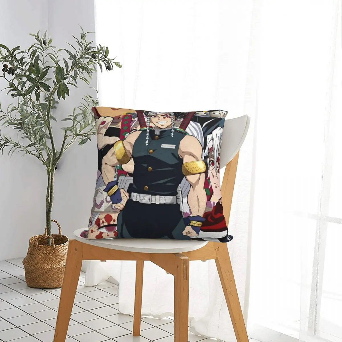 Sound Hashira Tengen Uzui Square Pillow Case Decorative Pillow Anime Demon Slayer Customized Pillowcover Home Decor