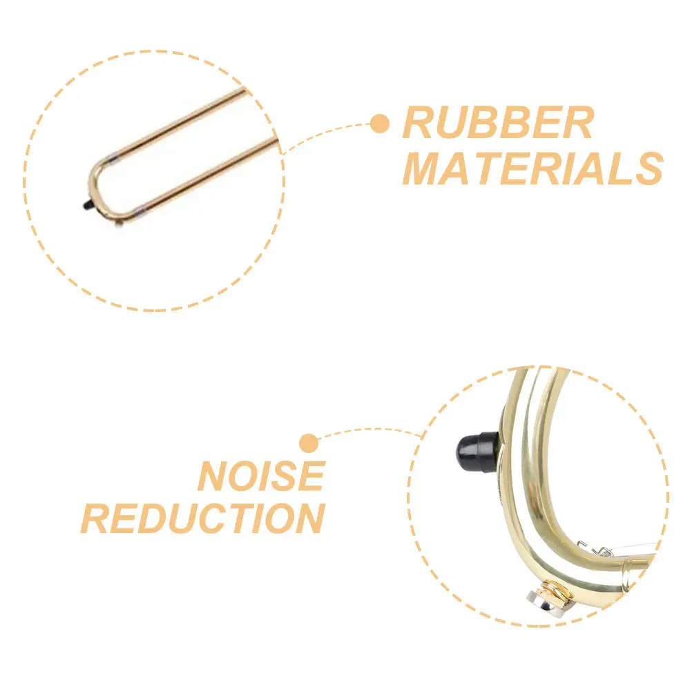 6Pcs Trombone Slide Rubber End Covers Bumper Pads for Brass Instruments Slide Protection Grip Support Quiet Operation Long Life